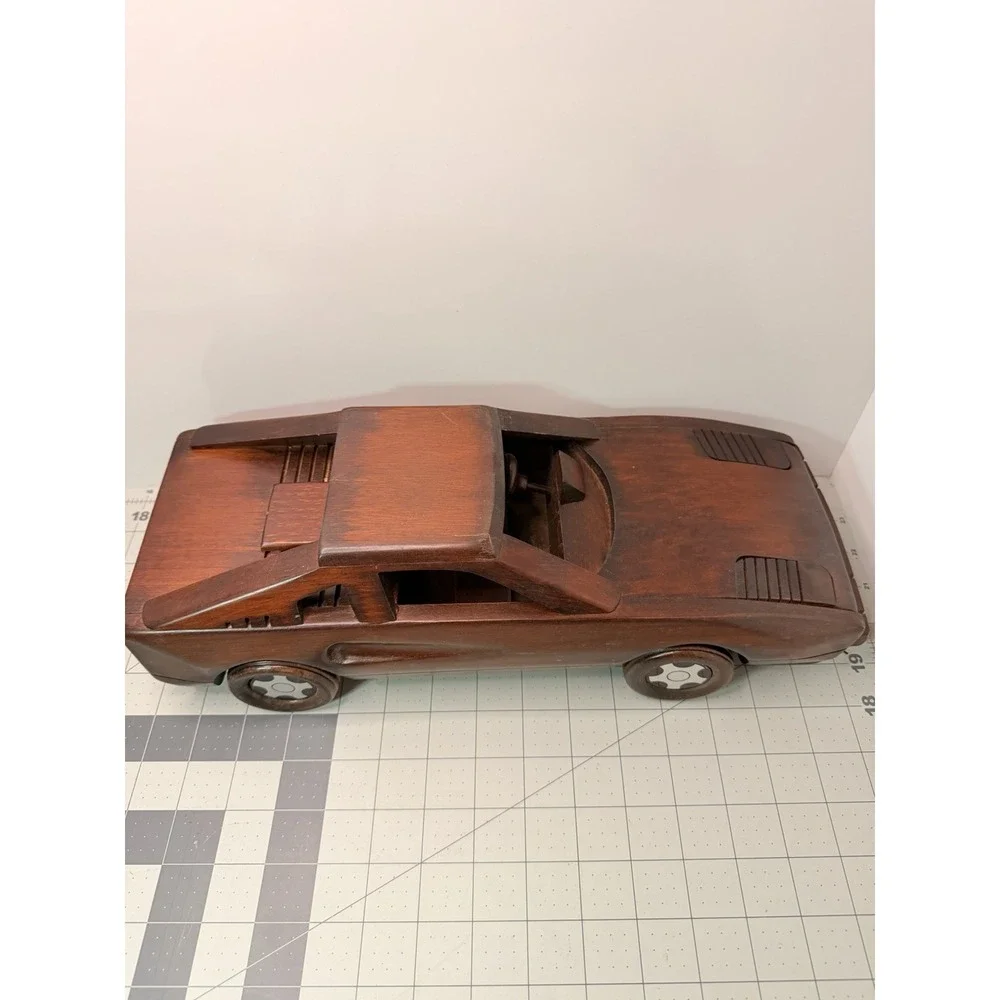 Vintage Handcrafted Wooden Sports Car Model Ferrari 308 GTB